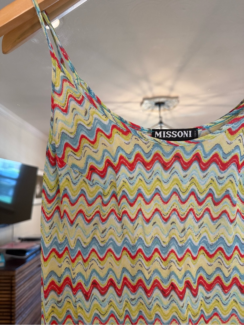 Missoni Mare Classic Chevron Zig Zag Micro
Mesh Knit Midi Dress